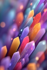 Poster - Vivid abstract digital composition with vibrant colors and glowing geometric patterns