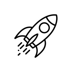 Poster - Simple Rocket Launch Icon Embodying Innovation, Technological Advancement, and Forward Thinking for Modern Design Projects