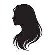 © MAHFUJ MONDOL - Silhouette of a woman with hair profile vector illustration in black style