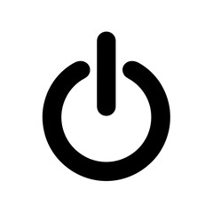 Aufkleber - Simple black power button symbol on a clean white background