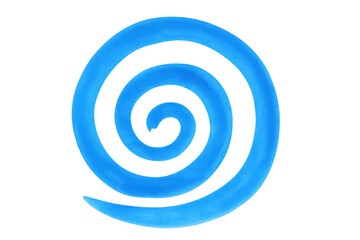 Aufkleber - Bright blue spiral forming a hypnotic circular pattern, isolated on a transparent background, ideal for design projects