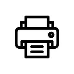 Poster - Simple Bold Line Drawing of a Printer Machine Ready to Print Documents Nicely