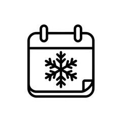Poster - Winter Holiday Calendar with Snowflake for December and Cold Weather Planning Reminder