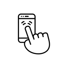 Poster - Smartphone Interaction Graphic Human Hand Tap Touching Interface Mobile Technology and Communication