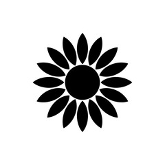 Poster - Monochrome Sunflower Illustration with Simple Petal Design a Minimalist Graphic Concept and Elegant Style