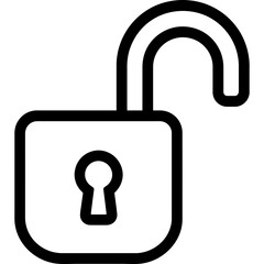 Poster - Unlocked padlock outline icon vector