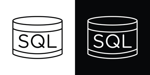SQL icon outline. EPS 10 editable vector