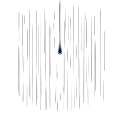 Poster - abstract vertical lines with a blue teardrop shape in the center field on transparent background