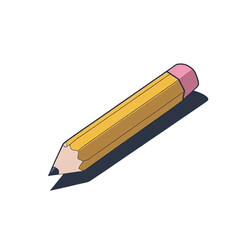 Poster - Illustration of yellow graphite tool for sketching and writing with eraser for school supplies design on transparent background