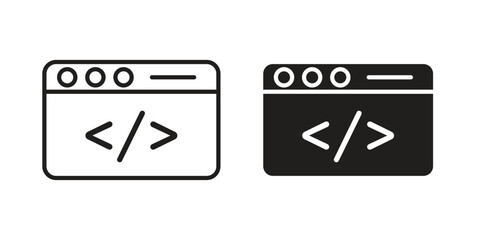 Web Code icon vector, sign and symbol for design, website or apps elements.