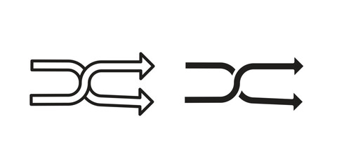 Shuffle icon vector, sign and symbol for design, website or apps elements.