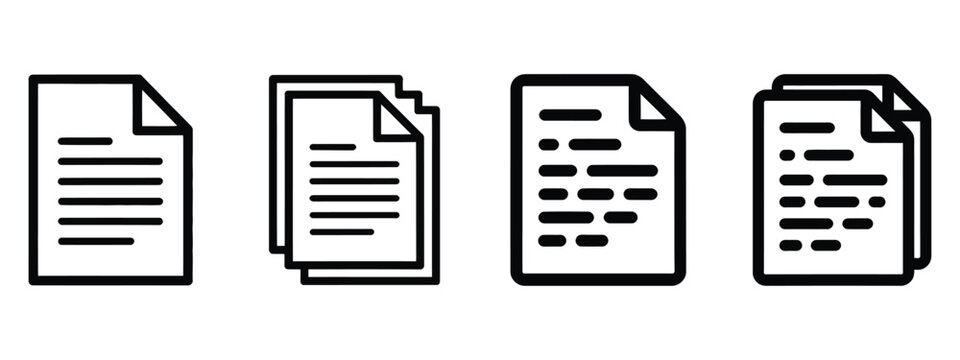 A minimal graphic featuring three documents, offering a clean aesthetic suited for web design elements or icons, conveying themes of paperwork, records, and files.