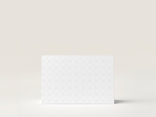 Poster - A minimalist studio shot of a rectangular white box against a neutral background with soft lighting setup