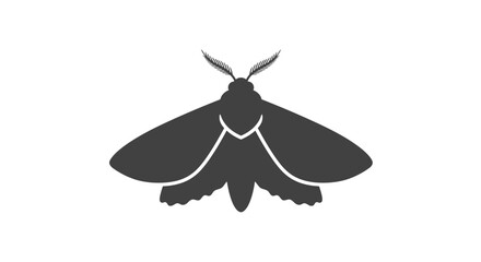 Poster - Vector illustration of a moth isolated on a white background simple silhouette