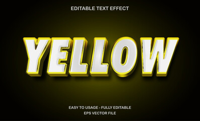 Poster - Editable Text effect template 3d bold yellow neon glow typeface