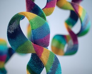 Fototapete - Abstract Colorful Spiral Design  Rainbow Colored 3D Render