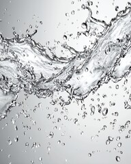 Poster - Dynamic Water Splash on Grey Background
