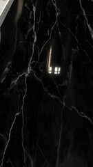 Poster - Dramatic dark marble texture with contrasting white veining creating a luxurious and sophisticated elegant surface detail