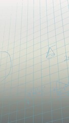 Poster - Animation of blue mathematical equation and diagram over grid pattern against abstract background