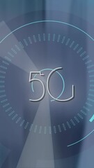 Poster - 5G technology animation over abstract blue background with circular digital elements