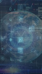 Poster - Animation of cyber attack warning over globe and data processing