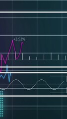 Poster - Animation of interface with statistical data processing against green background