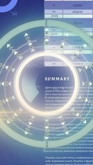 Poster - Animation of processing circle and moving light on scientific graph and data
