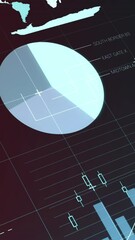 Aufkleber - Animation of infographic interface against black background