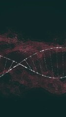 Poster - Animation of dots forming dna helix and wave patterns on black background