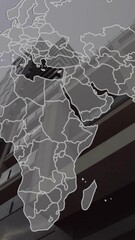 Poster - Animation of cityscape over world map