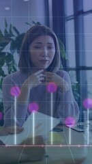 Poster - Animation of diagrams over diverse colleagues talking in office