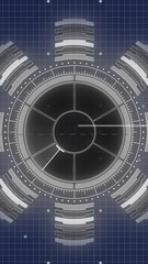 Poster - Animation of data processing and diagrams on blue background