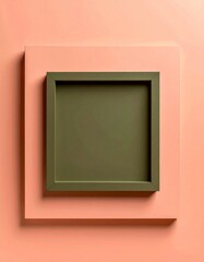 Aufkleber - Minimalist Composition of Olive and Pink Squares in Studio Setting