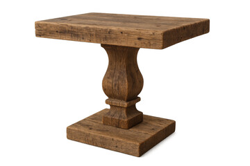 Leinwandbilder - Vintage wooden table with detailed carvings and transparent background, perfect for interior design projects