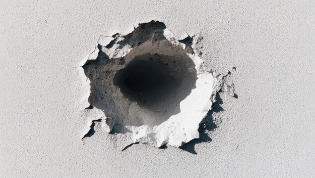 Hole in wall, impact, interior, damage.  Possible use Design, background
