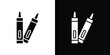© Natubhai - Crayon icon Flat Solid Style in black and white colors. Vector eps10.