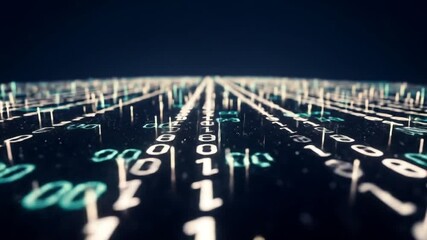 Binary Code Data Stream Background Animation