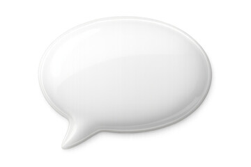 Leinwandbilder - Speech bubble gleaming white, offering clear communication space against transparent backdrop