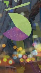 Poster - Animation of graphs and financial data over caucasian male warehouse worker
