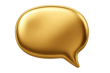 Poster - Golden metallic speech bubble symbolizing premium communication, highlighting key messaging across digital platforms and visual storytelling