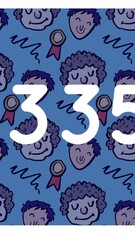 Poster - Animation of numbers and people icons over blue background