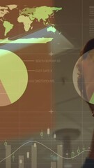 Poster - Animation of data processing over diverse business people talking