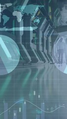 Poster - Animation of financial data processing over business people