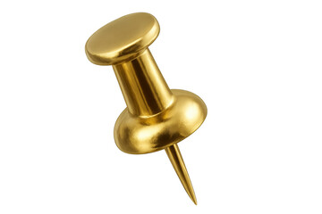Poster - Shiny gold pushpin isolated on transparent background, perfect for pinning notes and reminders