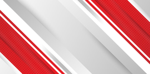 Poster -  red and white banner background with diagonal stripes design. modern futuristic subtle abstract background. Modern gray abstract vector long banner background. Futuristic technology concept graphic.