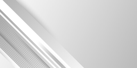 Poster - White and gray rectangle geometric concept technology modern futuristic subtle abstract background. Modern gray abstract vector long banner background. Futuristic technology concept graphic design.