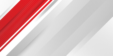 Poster -  red and white banner background with diagonal stripes design. modern futuristic subtle abstract background. Modern gray abstract vector long banner background. Futuristic technology concept graphic.