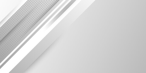 Poster - White and gray rectangle geometric concept technology modern futuristic subtle abstract background. Modern gray abstract vector long banner background. Futuristic technology concept graphic design.