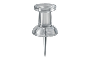 Poster - Sharp metal-tipped glass pushpin sitting atop clear surface, ideal for fastening documents with professional precision