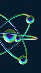 Poster - Animation of molecules moving on black background